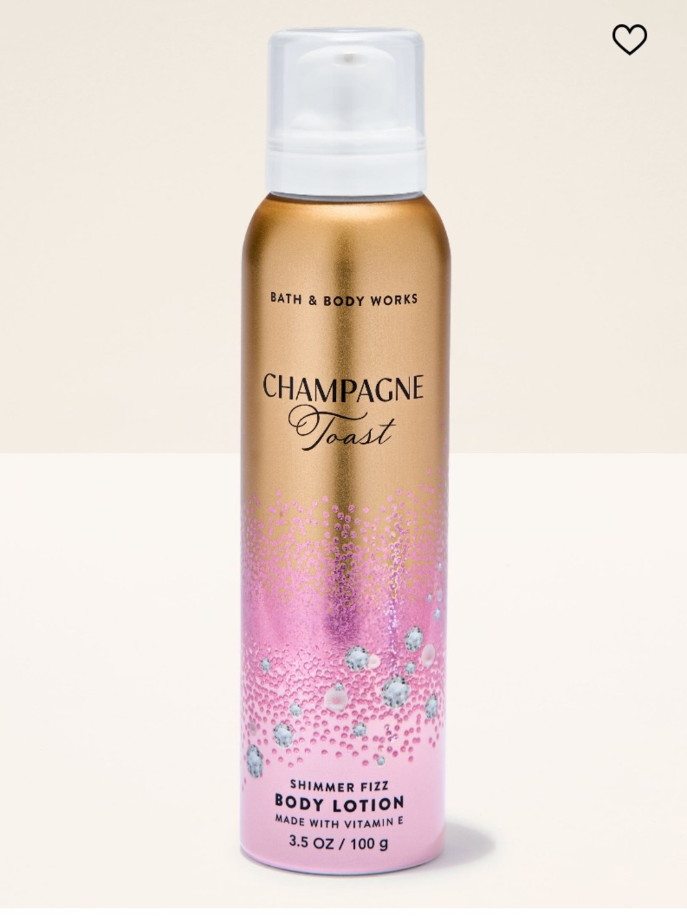 🥂”CHAMPAGNE TOAST” Shimmer Fizz Body Lotion + Vit E by B&BW, 3.5 oz / 100 g, NWT